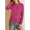image:imageArachampCloz Womens Wool Blend Collared Polo Shirts Business Casual Sweater  Polo Shirts Women Stretchy amp Lightweight Cashmere Regular Fit Teacher Outfits Business Casual Tops Capsule WardrobeRose Red