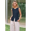image:imageArachampCloz Womens Wool Blend Non See Through Button Down Casual Tank Tops  Sleeveless Top Crew Neck Fall Outfits Work to Weekend BreathableampSoft LightweightampFlattering ComfortableampStylishDark Blue