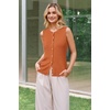 image:imageArachampCloz Womens Wool Blend Non See Through Button Down Casual Tank Tops  Sleeveless Top Crew Neck Fall Outfits Work to Weekend BreathableampSoft LightweightampFlattering ComfortableampStylishDark Orange