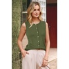 image:imageArachampCloz Womens Wool Blend Non See Through Button Down Casual Tank Tops  Sleeveless Top Crew Neck Fall Outfits Work to Weekend BreathableampSoft LightweightampFlattering ComfortableampStylishOlive Green