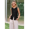 image:imageArachampCloz Womens Wool Blend Non See Through Button Down Casual Tank Tops  Sleeveless Top Crew Neck Fall Outfits Work to Weekend BreathableampSoft LightweightampFlattering ComfortableampStylishBlack