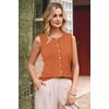 image:imageArachampCloz Womens Wool Blend Non See Through Button Down Casual Tank Tops  Sleeveless Top Crew Neck Fall Outfits Work to Weekend BreathableampSoft LightweightampFlattering ComfortableampStylishDark Orange