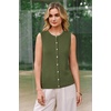 image:imageArachampCloz Womens Wool Blend Non See Through Button Down Casual Tank Tops  Sleeveless Top Crew Neck Fall Outfits Work to Weekend BreathableampSoft LightweightampFlattering ComfortableampStylishOlive Green