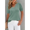 image:imageArachampCloz Womens Wool Blend Short Sleeve Summer Business Casual Sweater  LightweightampSoft Fabric Breathable Top VNeck Regular Fit Office Wear Teacher Outfits Fall Capsule Wardrobe 2026Grey Green