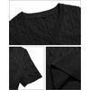 image:imageArachampCloz Womens Wool Blend Short Sleeve Summer Business Casual Sweater  LightweightampSoft Fabric Breathable Top VNeck Regular Fit Office Wear Teacher Outfits Fall Capsule Wardrobe 2026Cableblack02