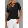 image:imageArachampCloz Womens Wool Blend Short Sleeve Summer Business Casual Sweater  LightweightampSoft Fabric Breathable Top VNeck Regular Fit Office Wear Teacher Outfits Fall Capsule Wardrobe 2026Black