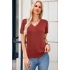 image:imageArachampCloz Womens Wool Blend Short Sleeve Summer Business Casual Sweater  LightweightampSoft Fabric Breathable Top VNeck Regular Fit Office Wear Teacher Outfits Fall Capsule Wardrobe 2026Brick Red