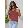 image:imageArachampCloz Womens Wool Blend Short Sleeve Summer Business Casual Sweater  LightweightampSoft Fabric Breathable Top VNeck Regular Fit Office Wear Teacher Outfits Fall Capsule Wardrobe 2026Dusty Red