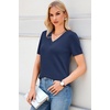 image:imageArachampCloz Womens Wool Blend Short Sleeve Summer Business Casual Sweater  LightweightampSoft Fabric Breathable Top VNeck Regular Fit Office Wear Teacher Outfits Fall Capsule Wardrobe 2026Dark Blue