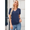 image:imageArachampCloz Womens Wool Blend Short Sleeve Summer Business Casual Sweater  LightweightampSoft Fabric Breathable Top VNeck Regular Fit Office Wear Teacher Outfits Fall Capsule Wardrobe 2026Dark Blue