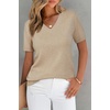 image:imageArachampCloz Womens Wool Blend Short Sleeve Summer Business Casual Sweater  LightweightampSoft Fabric Breathable Top VNeck Regular Fit Office Wear Teacher Outfits Fall Capsule Wardrobe 2026Apricot02