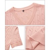 image:imageArachampCloz Womens Wool Blend Short Sleeve Summer Business Casual Sweater  LightweightampSoft Fabric Breathable Top VNeck Regular Fit Office Wear Teacher Outfits Fall Capsule Wardrobe 2026Cablepale Pink