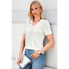 image:imageArachampCloz Womens Wool Blend Short Sleeve Summer Business Casual Sweater  LightweightampSoft Fabric Breathable Top VNeck Regular Fit Office Wear Teacher Outfits Fall Capsule Wardrobe 2026Offwhite