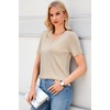 image:imageArachampCloz Womens Wool Blend Short Sleeve Summer Business Casual Sweater  LightweightampSoft Fabric Breathable Top VNeck Regular Fit Office Wear Teacher Outfits Fall Capsule Wardrobe 2026Apricot