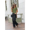 image:imageArachampCloz Womens Wool Blend Short Sleeve Summer Business Casual Sweater  LightweightampSoft Fabric Breathable Top VNeck Regular Fit Office Wear Teacher Outfits Fall Capsule Wardrobe 2026Army Green