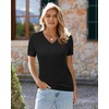 image:imageArachampCloz Womens Wool Blend Short Sleeve Summer Business Casual Sweater  LightweightampSoft Fabric Breathable Top VNeck Regular Fit Office Wear Teacher Outfits Fall Capsule Wardrobe 2026Cableblack02