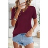 image:imageArachampCloz Womens Wool Blend Short Sleeve Summer Business Casual Sweater  LightweightampSoft Fabric Breathable Top VNeck Regular Fit Office Wear Teacher Outfits Fall Capsule Wardrobe 2026Wine