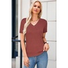 image:imageArachampCloz Womens Wool Blend Short Sleeve Summer Business Casual Sweater  LightweightampSoft Fabric Breathable Top VNeck Regular Fit Office Wear Teacher Outfits Fall Capsule Wardrobe 2026Dusty Red