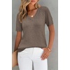 image:imageArachampCloz Womens Wool Blend Short Sleeve Summer Business Casual Sweater  LightweightampSoft Fabric Breathable Top VNeck Regular Fit Office Wear Teacher Outfits Fall Capsule Wardrobe 2026Coffee