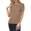 image:imageArachampCloz Womens Wool Blend Short Sleeve Sweater Business Casual Tops  Versatile Soft PillResistant Fall LayeringAcamel02