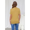 image:imageArachampCloz Womens Wool Blend Short Sleeve Sweater Business Casual Tops  Versatile Soft PillResistant Fall LayeringAlight Turmeric