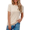 image:imageArachampCloz Womens Wool Blend Short Sleeve Sweater Business Casual Tops  Versatile Soft PillResistant Fall LayeringApricot