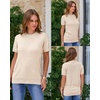 image:imageArachampCloz Womens Wool Blend Short Sleeve Sweater Business Casual Tops  Versatile Soft PillResistant Fall LayeringApricot