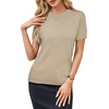 image:imageArachampCloz Womens Wool Blend Short Sleeve Sweater Business Casual Tops  Versatile Soft PillResistant Fall LayeringApricot02