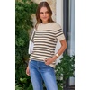image:imageArachampCloz Womens Wool Blend Short Sleeve Sweater Business Casual Tops  Versatile Soft PillResistant Fall LayeringApricotblack