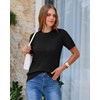 image:imageArachampCloz Womens Wool Blend Short Sleeve Sweater Business Casual Tops  Versatile Soft PillResistant Fall LayeringBlack