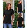 image:imageArachampCloz Womens Wool Blend Short Sleeve Sweater Business Casual Tops  Versatile Soft PillResistant Fall LayeringBlack