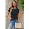 image:imageArachampCloz Womens Wool Blend Short Sleeve Sweater Business Casual Tops  Versatile Soft PillResistant Fall LayeringBlack5132