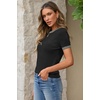 image:imageArachampCloz Womens Wool Blend Short Sleeve Sweater Business Casual Tops  Versatile Soft PillResistant Fall LayeringBlack5132