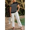 image:imageArachampCloz Womens Wool Blend Short Sleeve Sweater Business Casual Tops  Versatile Soft PillResistant Fall LayeringBlackwhite