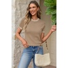 image:imageArachampCloz Womens Wool Blend Short Sleeve Sweater Business Casual Tops  Versatile Soft PillResistant Fall LayeringCamel025132