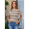 image:imageArachampCloz Womens Wool Blend Short Sleeve Sweater Business Casual Tops  Versatile Soft PillResistant Fall LayeringCamel5192