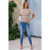 image:imageArachampCloz Womens Wool Blend Short Sleeve Sweater Business Casual Tops  Versatile Soft PillResistant Fall LayeringCamel5192