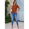 image:imageArachampCloz Womens Wool Blend Short Sleeve Sweater Business Casual Tops  Versatile Soft PillResistant Fall LayeringCaramel