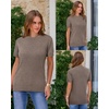 image:imageArachampCloz Womens Wool Blend Short Sleeve Sweater Business Casual Tops  Versatile Soft PillResistant Fall LayeringCoffee