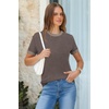 image:imageArachampCloz Womens Wool Blend Short Sleeve Sweater Business Casual Tops  Versatile Soft PillResistant Fall LayeringCoffee5132