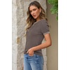 image:imageArachampCloz Womens Wool Blend Short Sleeve Sweater Business Casual Tops  Versatile Soft PillResistant Fall LayeringCoffee5132