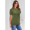image:imageArachampCloz Womens Wool Blend Short Sleeve Sweater Business Casual Tops  Versatile Soft PillResistant Fall LayeringGrass Green