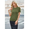 image:imageArachampCloz Womens Wool Blend Short Sleeve Sweater Business Casual Tops  Versatile Soft PillResistant Fall LayeringGrass Green