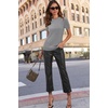 image:imageArachampCloz Womens Wool Blend Short Sleeve Sweater Business Casual Tops  Versatile Soft PillResistant Fall LayeringGray