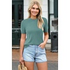 image:imageArachampCloz Womens Wool Blend Short Sleeve Sweater Business Casual Tops  Versatile Soft PillResistant Fall LayeringLake Blue