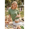 image:imageArachampCloz Womens Wool Blend Short Sleeve Sweater Business Casual Tops  Versatile Soft PillResistant Fall LayeringLight Green Heart