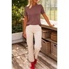 image:imageArachampCloz Womens Wool Blend Short Sleeve Sweater Business Casual Tops  Versatile Soft PillResistant Fall LayeringMapleleaf Red