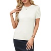 image:imageArachampCloz Womens Wool Blend Short Sleeve Sweater Business Casual Tops  Versatile Soft PillResistant Fall LayeringOffwhite