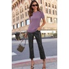 image:imageArachampCloz Womens Wool Blend Short Sleeve Sweater Business Casual Tops  Versatile Soft PillResistant Fall LayeringPurple