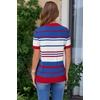 image:imageArachampCloz Womens Wool Blend Short Sleeve Sweater Business Casual Tops  Versatile Soft PillResistant Fall LayeringRed  White and Blue